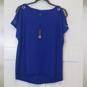 Cable & Gauge NEW With Tags Size Medium Grommet Cobalt Blue Short Sleeve…
